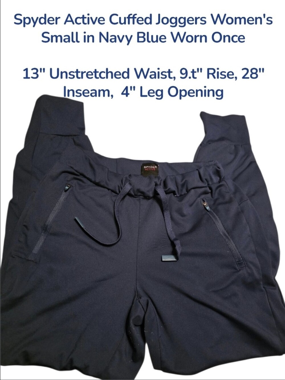 Spyder Navy Active Cuffed Joggers Women's Small Euc